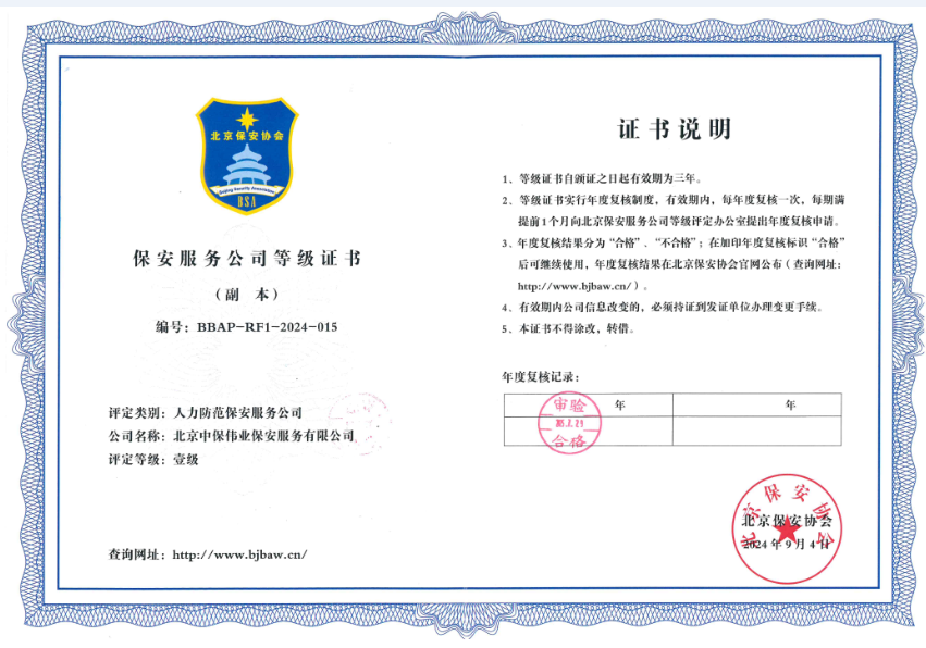 中保偉業(yè)順利完成壹級資質(zhì)復(fù)審